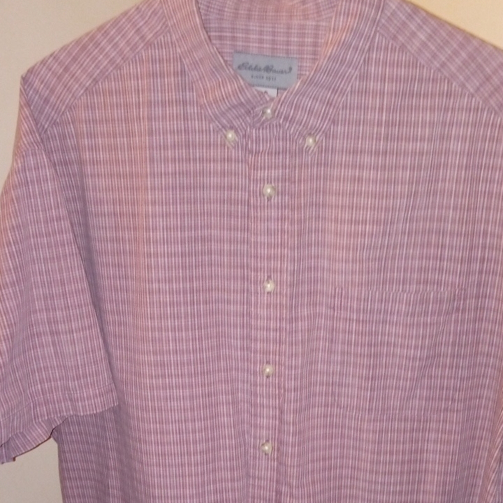 Eddie Bauer Men's Red Plaid Button-Down Shirt